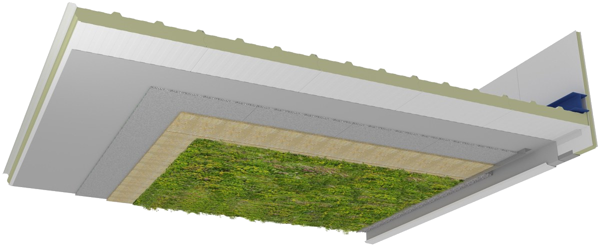 FALK-Sempergreen op sandwichpanelen