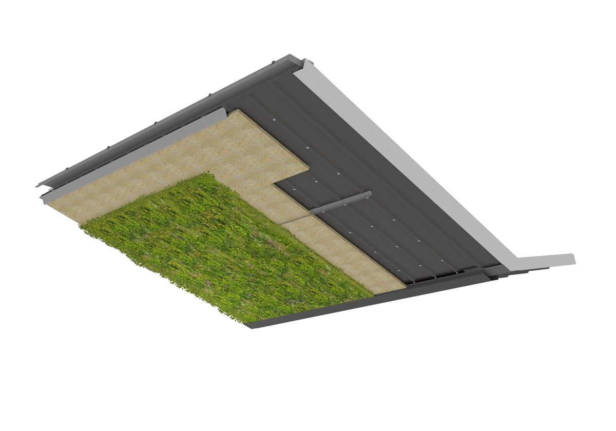 FALK-Sempergreen op sandwichpanelen