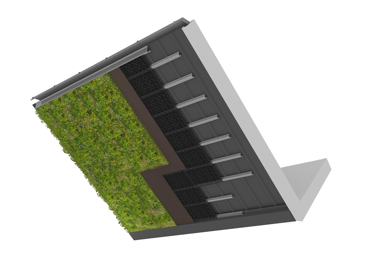 FALK-Sempergreen op sandwichpanelen